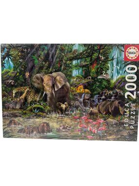 Educa African Jungle‎ 2000 piece puzzle New large elephants animals